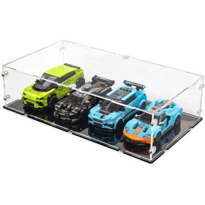 iDisplayit Acryl-Display XL für 4 x LEGO Speed Chamions Modele nebeneinander (Mit schwarzem Boden) iDisplayit Acryl-Display XL für 4 x LEGO Speed Chamions Modele nebeneinander (Mit schwarzem Boden)