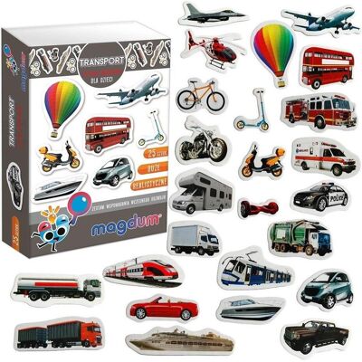 Lean Toys Magdum Magnetset Fahrzeuge Transport MV 6032-17 Lean Toys Magdum Magnetset Fahrzeuge Transport MV 6032-17