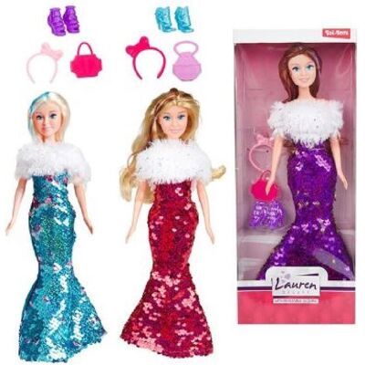 Toi-Toys Lauren Puppe Gala Pailletten wendbar 3f sortiert Toi-Toys Lauren Puppe Gala Pailletten wendbar 3f sortiert
