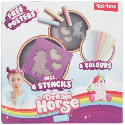 Toi-Toys Dream Horse Strassenkreide Einhorn mit Schablonen, 10 Stk. Toi-Toys Dream Horse Strassenkreide Einhorn mit Schablonen, 10 Stk.