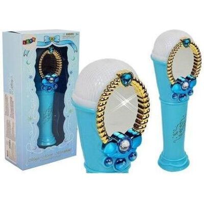 Lean Toys Blaues Mikrofon mit Spiegel und USB-Licht Lean Toys Blaues Mikrofon mit Spiegel und USB-Licht