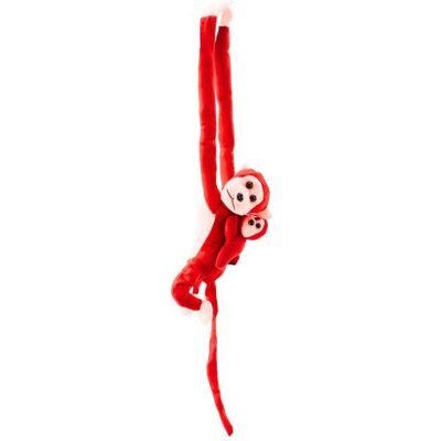 Lean Toys Leantoys Maskottchen Plüschaffe mit Baby, rot 70 cm (70 cm) Lean Toys Leantoys Maskottchen Plüschaffe mit Baby, rot 70 cm (70 cm)
