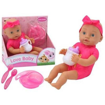 Lean Toys Rosa Babypuppe mit Zubehör Lean Toys Rosa Babypuppe mit Zubehör