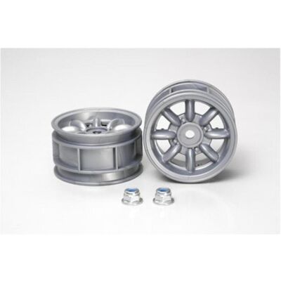 Tamiya M-Chassis 8-Spoke Wheels 2pcs silver Tamiya M-Chassis 8-Spoke Wheels 2pcs silver