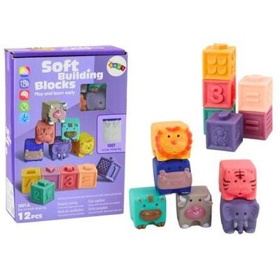 Lean Toys Weiche Blöcke, Tiere, bunte Buchstaben, 12 Stück Lean Toys Weiche Blöcke, Tiere, bunte Buchstaben, 12 Stück