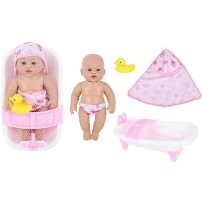Swede Babypuppe in einer Badewanne Swede Babypuppe in einer Badewanne