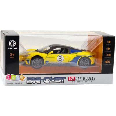Lean Toys Lean Metall Sportwagen Lichter Geräusche Drive Gelb 1:22 Lean Toys Lean Metall Sportwagen Lichter Geräusche Drive Gelb 1:22