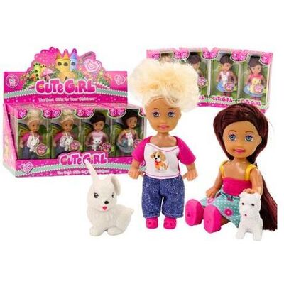 Lean Toys Minipuppe mit einem Tier-MIX Lean Toys Minipuppe mit einem Tier-MIX