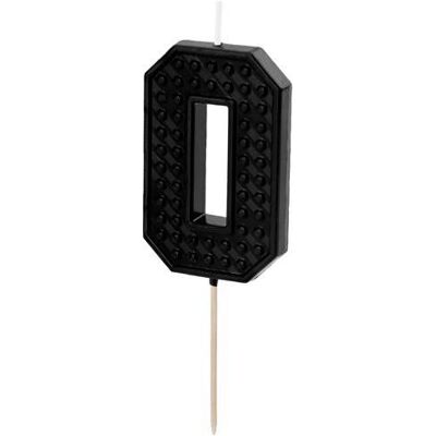 Partydeco Bougie chiffre 0 - Briques (1 Stk.) Partydeco Bougie chiffre 0 - Briques (1 Stk.)