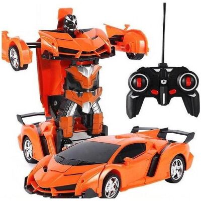 Lean Toys Auto-Roboter-Transformator + Fernbedienung, verformtes Auto, 2-in-1, multifunktional, Orange Lean Toys Auto-Roboter-Transformator + Fernbedienung, verformtes Auto, 2-in-1, multifunktional, Orange