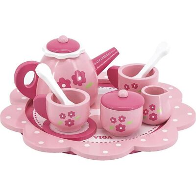 Viga Pink Flower Holz-Teeservice - Kinderservice Viga Pink Flower Holz-Teeservice - Kinderservice