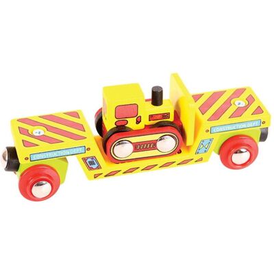 Bigjigs Holzbahn Bulldozer Niveaufahrzeug - Spielset Bigjigs Holzbahn Bulldozer Niveaufahrzeug - Spielset