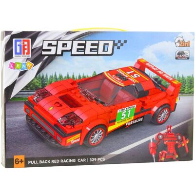 Lean Toys Lean Bausteine Auto Robot 2In1 Red Drive 329 El. Lean Toys Lean Bausteine Auto Robot 2In1 Red Drive 329 El.
