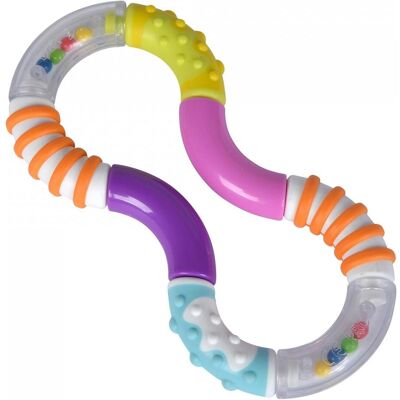 Simba, Babyrassel, 104010177 - ABC Motorik Acht Rassel, zum Rasseln, Greifen und Verdrehen, 16cm Simba, Babyrassel, 104010177 - ABC Motorik Acht Rassel, zum Rasseln, Greifen und Verdrehen, 16cm