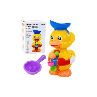 Lean Toys Interaktive Badeente mit Mahlwerk, Saugnäpfen und Löffel Lean Toys Interaktive Badeente mit Mahlwerk, Saugnäpfen und Löffel
