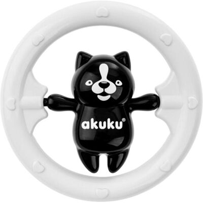 Akuku, Babyrassel, A0467 Teddybär Rassel Schwarz Und Weiss Akuku, Babyrassel, A0467 Teddybär Rassel Schwarz Und Weiss
