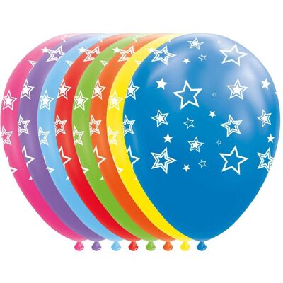 Globos Europe Luftballons Sterne Mix Farben 30cm, 8St. (8x) Globos Europe Luftballons Sterne Mix Farben 30cm, 8St. (8x)