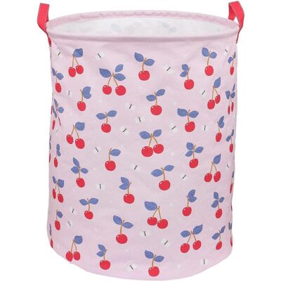 A Little Lovely Company, Spielzeugaufbewahrung, - Storage Basket - Cherries - Soft Pink A Little Lovely Company, Spielzeugaufbewahrung, - Storage Basket - Cherries - Soft Pink