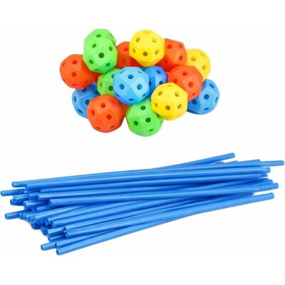 Lean Toys Kreatives Set aus Konstruktionsröhren für den räumlichen Bau, 340-teilig. Lean Toys Kreatives Set aus Konstruktionsröhren für den räumlichen Bau, 340-teilig.