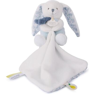 Doudou et Compagnie, Schmusetuch, Hase mit Schmusetuch, blau 10cm Doudou et Compagnie, Schmusetuch, Hase mit Schmusetuch, blau 10cm