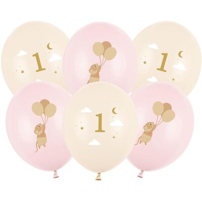 Partydeco Mäuse mit Zahl 1 Latex Ballon pink (6x) Partydeco Mäuse mit Zahl 1 Latex Ballon pink (6x)