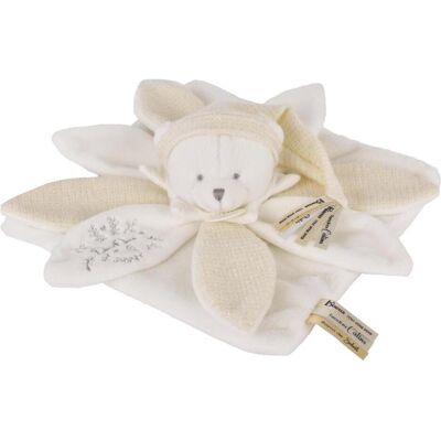 Doudou et Compagnie, Schmusetuch, Schmusetuch Bär Blüte gold 25cm Doudou et Compagnie, Schmusetuch, Schmusetuch Bär Blüte gold 25cm