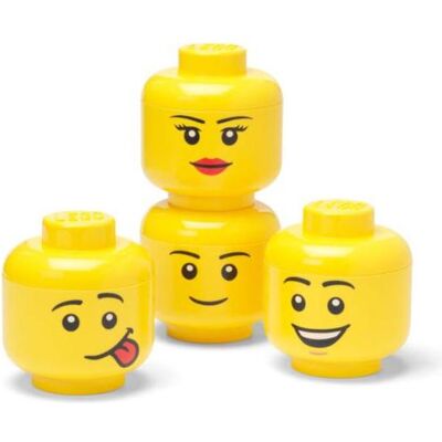 Lego Spielzeugaufbewahrung, Set Head Mini 4-tlg. Lego Spielzeugaufbewahrung, Set Head Mini 4-tlg.