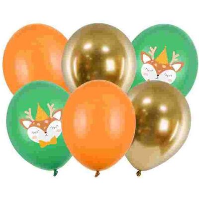 Partydeco Balloons 30 cm, Deer, mix (1 pkt / 6 pc.) (6x) Partydeco Balloons 30 cm, Deer, mix (1 pkt / 6 pc.) (6x)