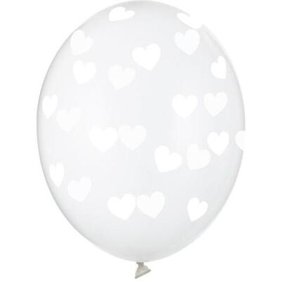 Partydeco Balloons 30cm, Hearts, Crystal Clear (1 pkt / 6 pc.) (6x) Partydeco Balloons 30cm, Hearts, Crystal Clear (1 pkt / 6 pc.) (6x)