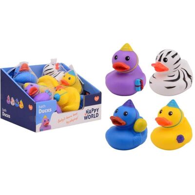 Magni Badeente Happy World mehrfarbig 7x9x8cm 4fach sortiert Magni Badeente Happy World mehrfarbig 7x9x8cm 4fach sortiert