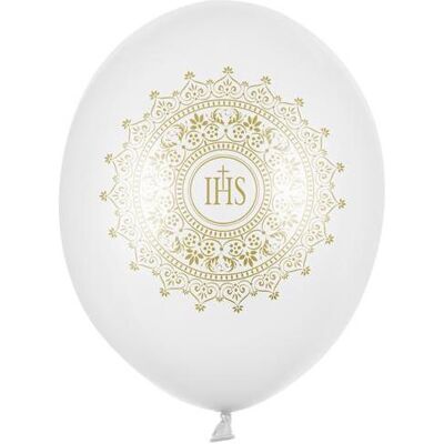Partydeco Balloons 30cm, IHS, Metallic Pure White (1 pkt / 6 pc.) (6x) Partydeco Balloons 30cm, IHS, Metallic Pure White (1 pkt / 6 pc.) (6x)