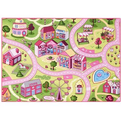 Rebel Roads Rosa Kinderteppich - 95x133 cm - Kinderzimmerteppich Rebel Roads Rosa Kinderteppich - 95x133 cm - Kinderzimmerteppich