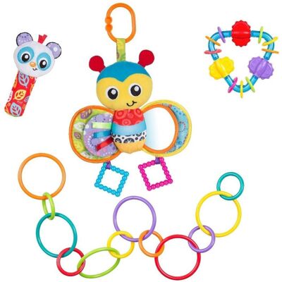 Playgro, Greifling, Bumble Bee Baby Gift Set – Sensory Activity Toys for Newborns Playgro, Greifling, Bumble Bee Baby Gift Set – Sensory Activity Toys for Newborns