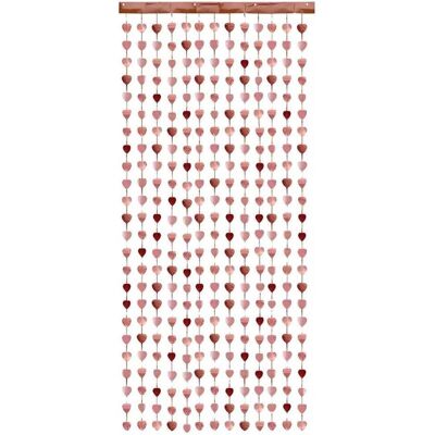 Partydeco Party curtain - Hearts, rose gold, 100x245cm (1 pkt / 1 pc.) (1 Stk.) Partydeco Party curtain - Hearts, rose gold, 100x245cm (1 pkt / 1 pc.) (1 Stk.)