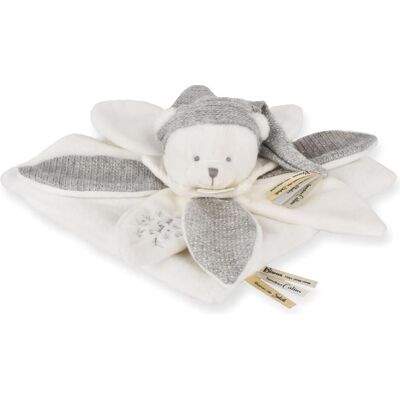 Doudou et Compagnie, Schmusetuch, Schmusetuch Bär Blüte silber 25cm Doudou et Compagnie, Schmusetuch, Schmusetuch Bär Blüte silber 25cm
