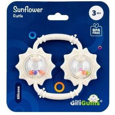 Gili Gums, Babyrassel, Sonnenblumen beige Rassel Gili Gums, Babyrassel, Sonnenblumen beige Rassel