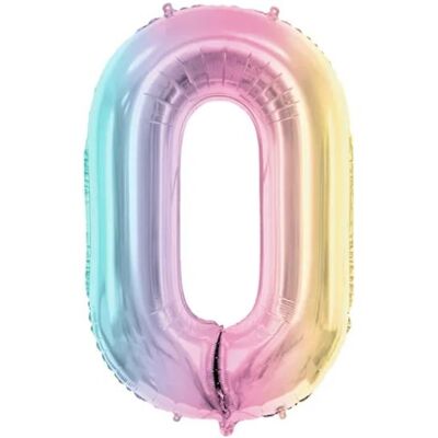 Partydeco Zahlenballon 0 Pastell-Regenbogen 34" / 86 cm - verpackt (1x) Partydeco Zahlenballon 0 Pastell-Regenbogen 34" / 86 cm - verpackt (1x)