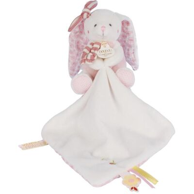 Doudou et Compagnie, Schmusetuch, Hase mit Schmusetuch, rosa 10cm Doudou et Compagnie, Schmusetuch, Hase mit Schmusetuch, rosa 10cm
