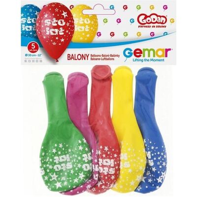 GoDan Happy Birthday Luftballons, bunt MIX 30cm 5 Stk (5x) GoDan Happy Birthday Luftballons, bunt MIX 30cm 5 Stk (5x)