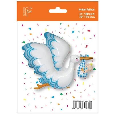 Flexmetal Storch Baby Boy Folienballon, FX 61cm (1x) Flexmetal Storch Baby Boy Folienballon, FX 61cm (1x)