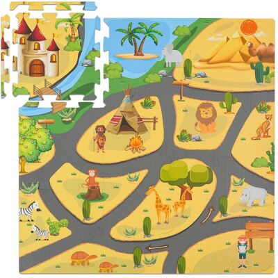 Relaxdays, Spielteppich + Spielmatte, 21-tlg. Puzzlematte (89.50 x 89.50 cm) Relaxdays, Spielteppich + Spielmatte, 21-tlg. Puzzlematte (89.50 x 89.50 cm)