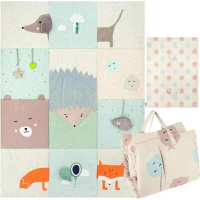 MoMi, Spielteppich + Spielmatte, VOLPI Patchwork Spieldecke (180 x 120 cm) MoMi, Spielteppich + Spielmatte, VOLPI Patchwork Spieldecke (180 x 120 cm)