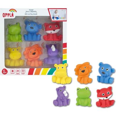 ODS Opplà - 6 Animali Gioco e BagnettoAnimaletti colorati in vinile diverse dimensioni 6.9 / 8 cm ODS Opplà - 6 Animali Gioco e BagnettoAnimaletti colorati in vinile diverse dimensioni 6.9 / 8 cm