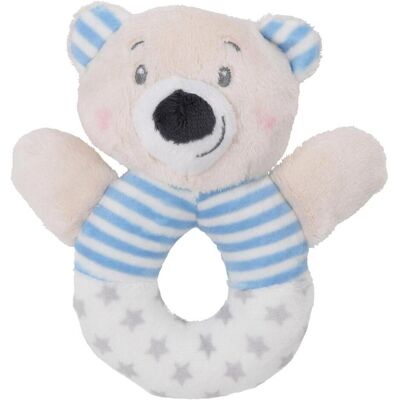 Babyrassel, Baby Eco Plüsch Rasselbär Rund - Blau Babyrassel, Baby Eco Plüsch Rasselbär Rund - Blau