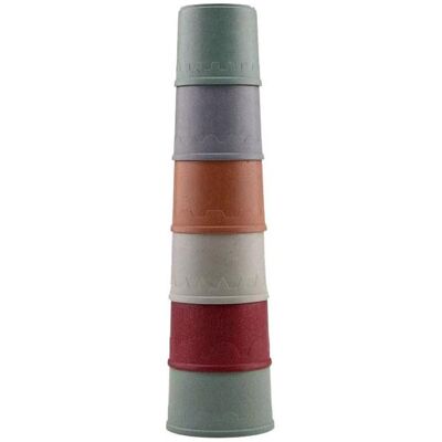 Johntoy Happy World Stapelbecher aus 100% recyceltem Kunststoff - 10 Stück. Johntoy Happy World Stapelbecher aus 100% recyceltem Kunststoff - 10 Stück.