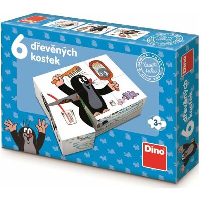 Dino Maulwurf Bilderwürfel, 6 Würfel Dino Maulwurf Bilderwürfel, 6 Würfel