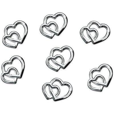 Partydeco Embellishments Hearts, silver, 10mm (1 pkt / 25 pc.) (25 Stk.) Partydeco Embellishments Hearts, silver, 10mm (1 pkt / 25 pc.) (25 Stk.)