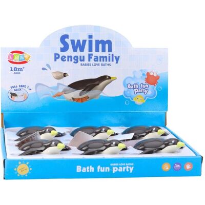 Lean Toys Schwimmender Pinguin, aufziehbares Badespielzeug, grau, 14,5 cm Lean Toys Schwimmender Pinguin, aufziehbares Badespielzeug, grau, 14,5 cm