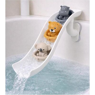 Lean Toys Badespielzeug-Set Tiere in Booten Rutsche 11-teilig. Lean Toys Badespielzeug-Set Tiere in Booten Rutsche 11-teilig.