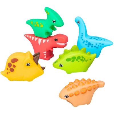 Lean Toys Lean Badespielzeugset Gummi-Dinosaurier Bunt 6Tlg. Lean Toys Lean Badespielzeugset Gummi-Dinosaurier Bunt 6Tlg.